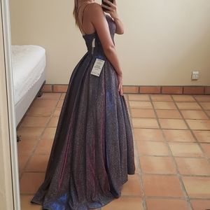 Metallic Navy Betsy & Adam Formal dress